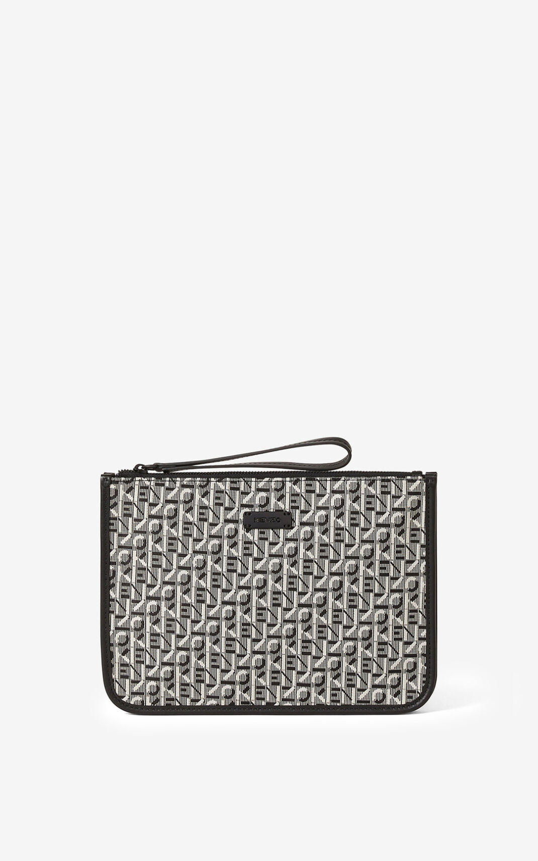 Kenzo Courier gusseted jacquard Clutch Çanta Erkek Gri | 9706-HCTDJ